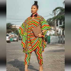 Vibrant Print Tunic & Pant Set